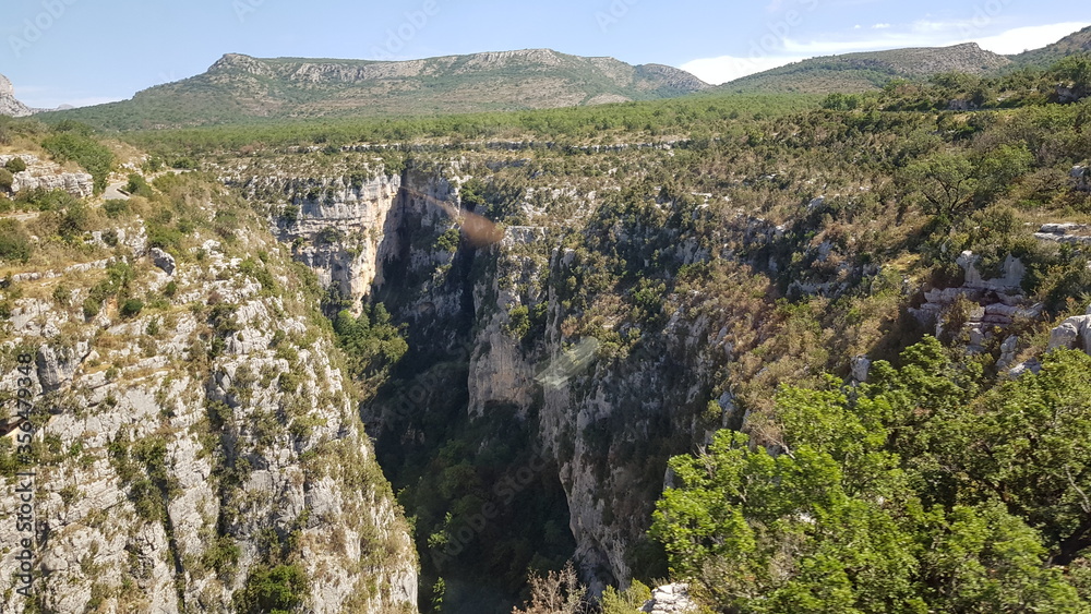 Verdon Natural Regional Park in France, the grandiose landscape and mysterious canyon Gorges du Verdon, mountain and forest