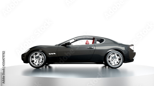 luxury black sport car . realistic 3d rendering. © 3D motion