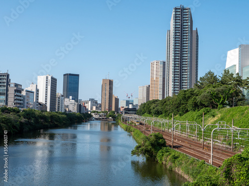 singapore city skyline and river