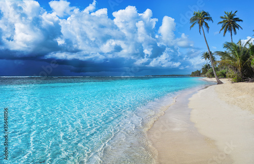 Fototapeta Naklejka Na Ścianę i Meble -  The storm is coming on the carribean beach