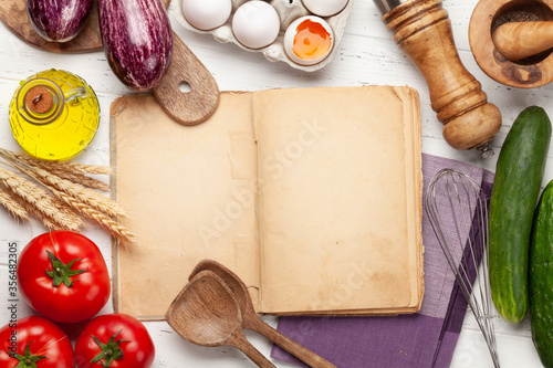 Cooking utensils, ingredients and cookbook