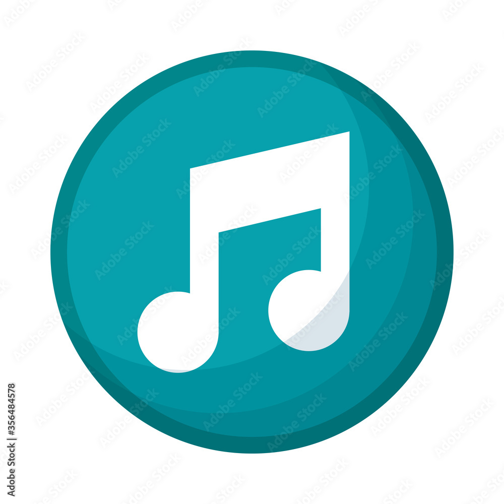 music note button isolated icon music note button isolated icon