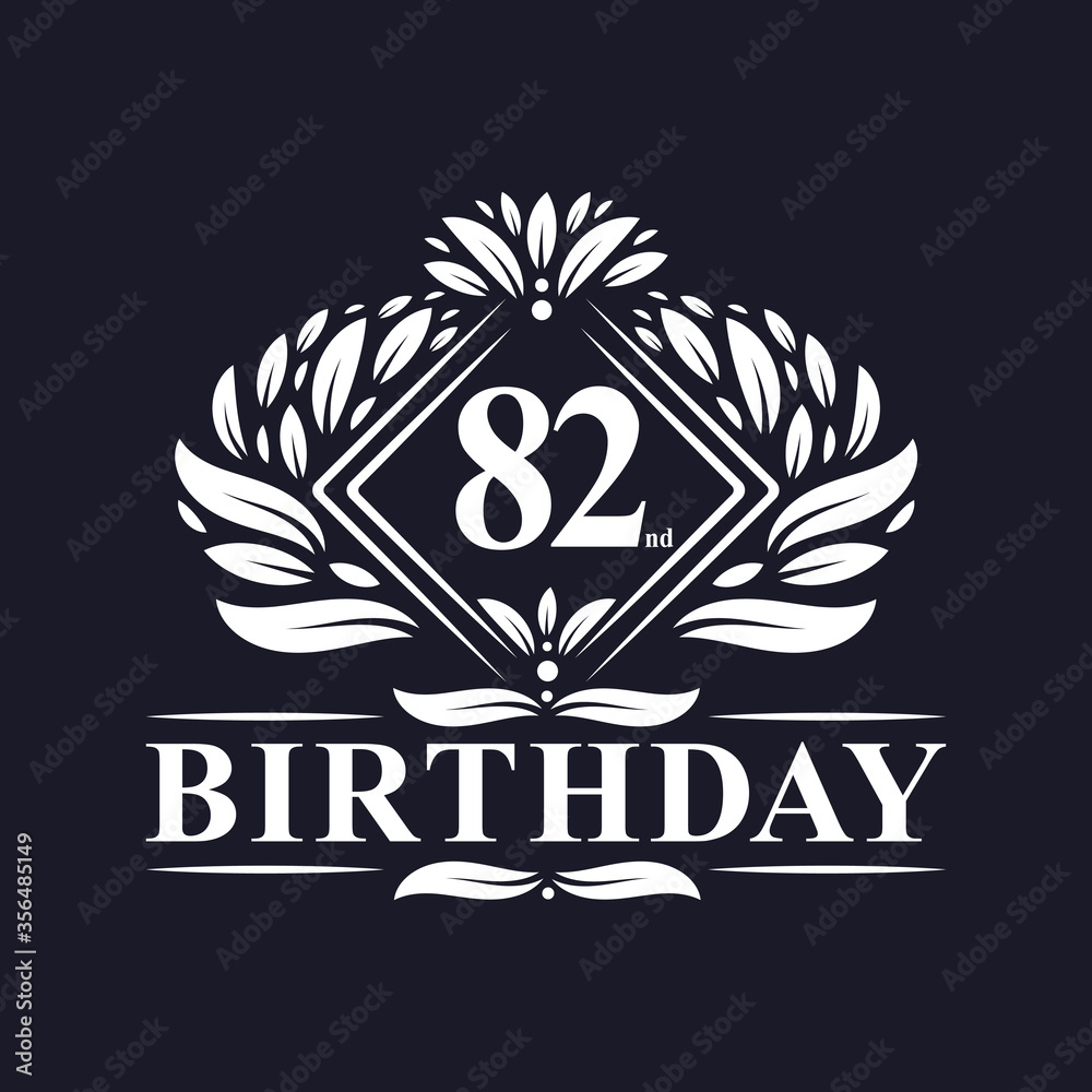 82 years Birthday Logo, Luxury 82nd Birthday Celebration. 82 years Birthday Logo, Luxury 82nd Birthday Celebration.