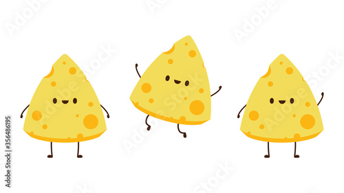 Cheese character design. Cheese on white background. symbol. mascot.