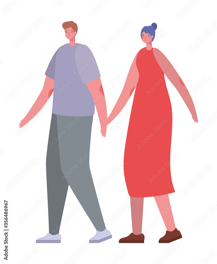 Couple of woman and man cartoon design, Relationship love and romance theme Vector illustration Couple of woman and man cartoon design, Relationship love and romance theme Vector illustration