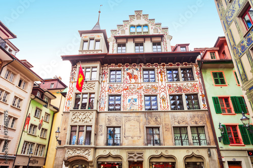 Hirschenplatz main square in Lucerne photo