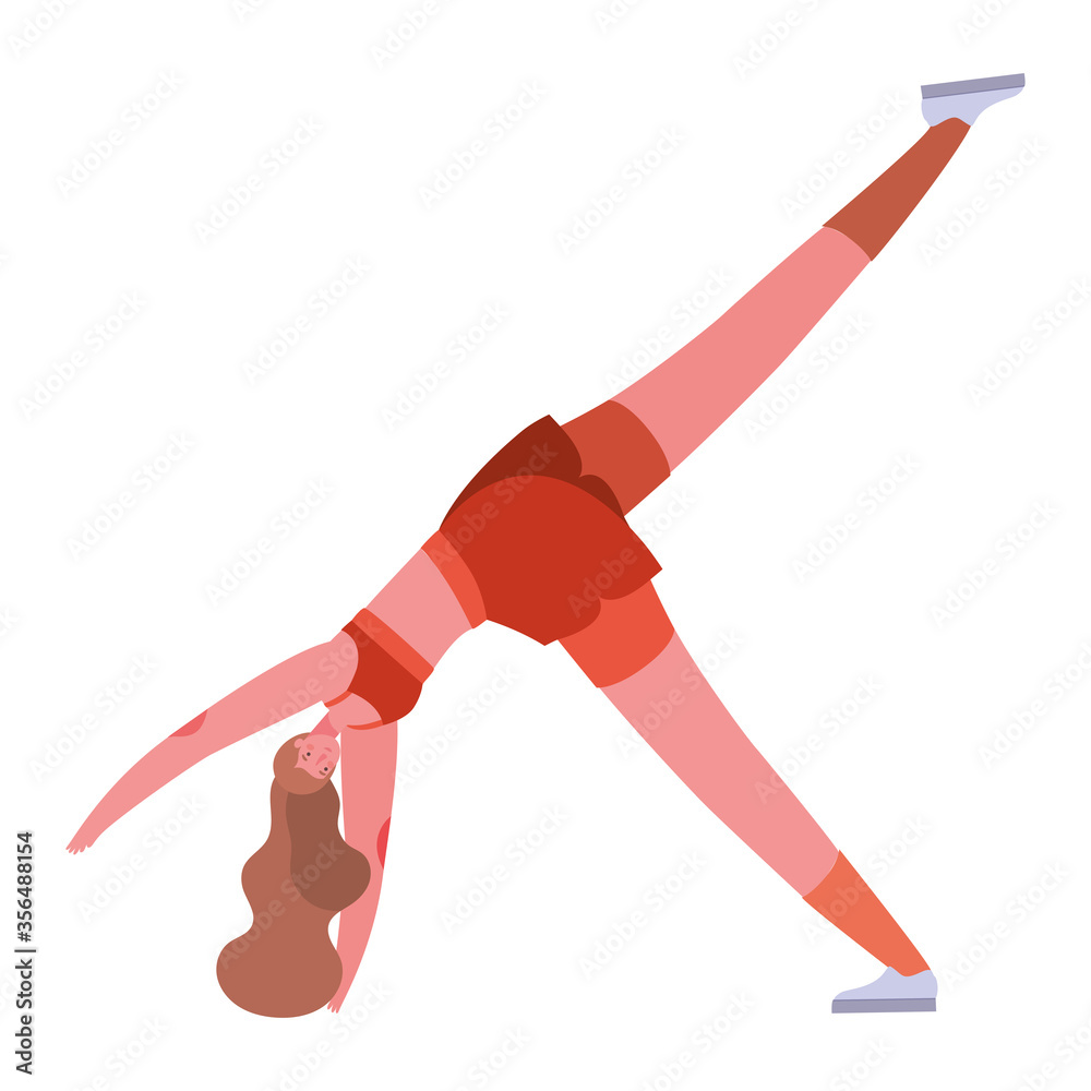 Woman with sportswear doing yoga design, Stay at home gym sport and bodybuilding theme Vector illustration Woman with sportswear doing yoga design, Stay at home gym sport and bodybuilding theme Vector illustration