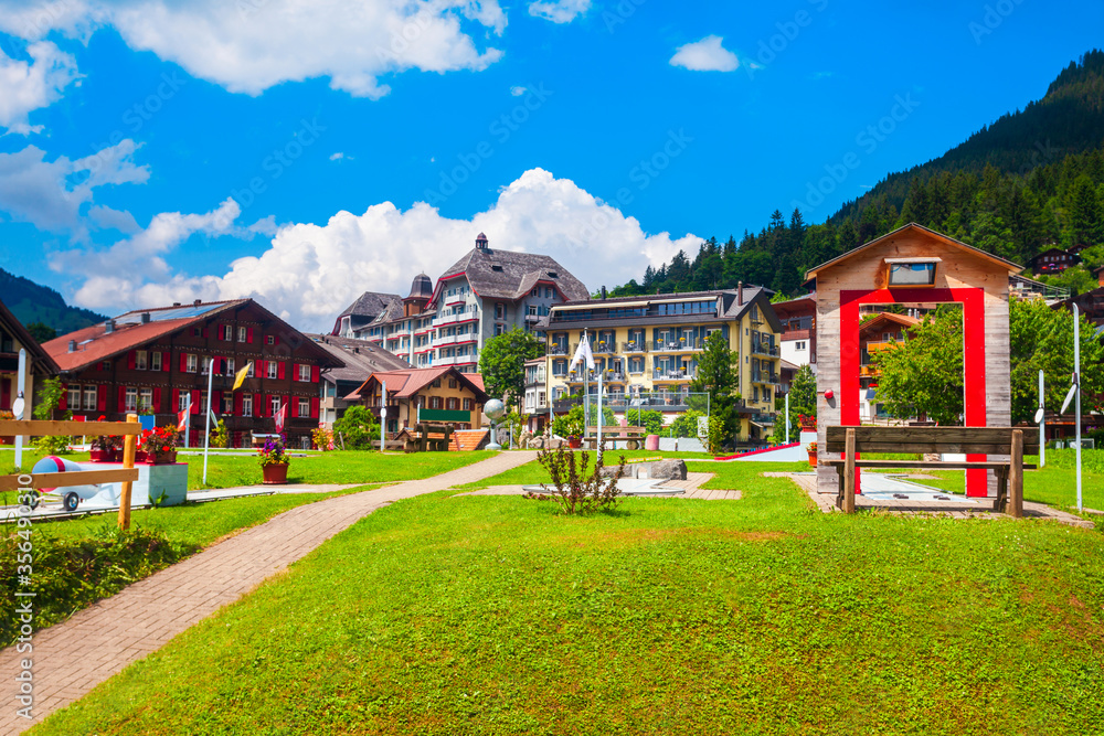 Traditional houses, Lauterbrunnen valley, Switzerland