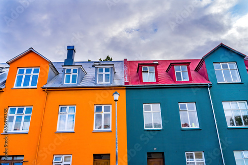 Colorful Houses Street Reykjavik Iceland