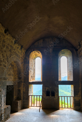 Armenia landmark architectural details, walk around Tatev Monastery,