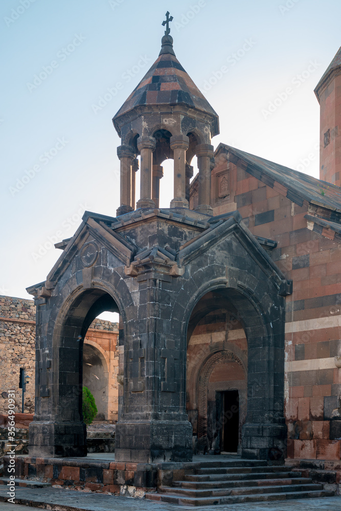 Temple of KhorVirap monastery near Ararat, architecture of Armenia