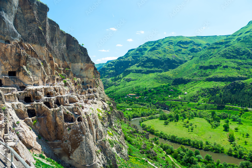 attraction of Georgia - the cave city of Vardzia, carved into the rock