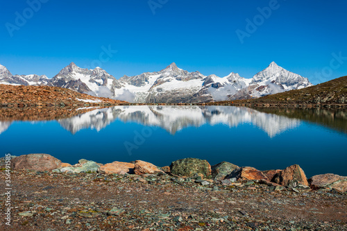 Riffelsee lake and Matterhorn, Switzerland photo