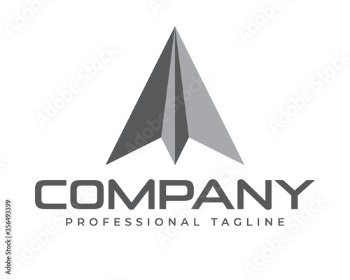 simple paper plane logo vector
