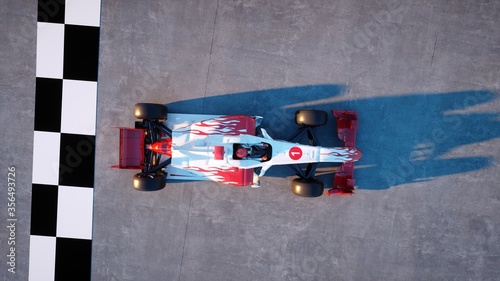 Fotografie Racer of formula 1 in a racing car