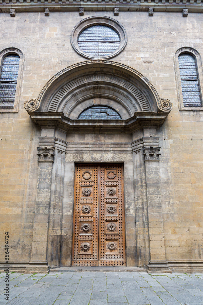 Classic door and architecture of Florence, Italy