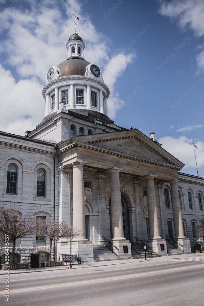Kingston City hall building on an empty street on spring day. Kingston City hall building on an empty street on spring day.