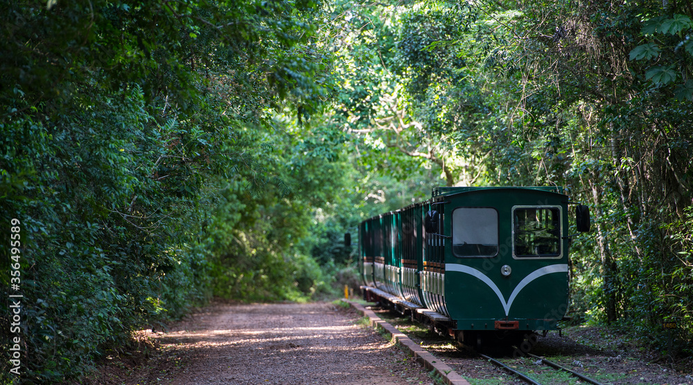 passenger train at the Iguacu National Park in Argentina passenger train at the Iguacu National Park in Argentina