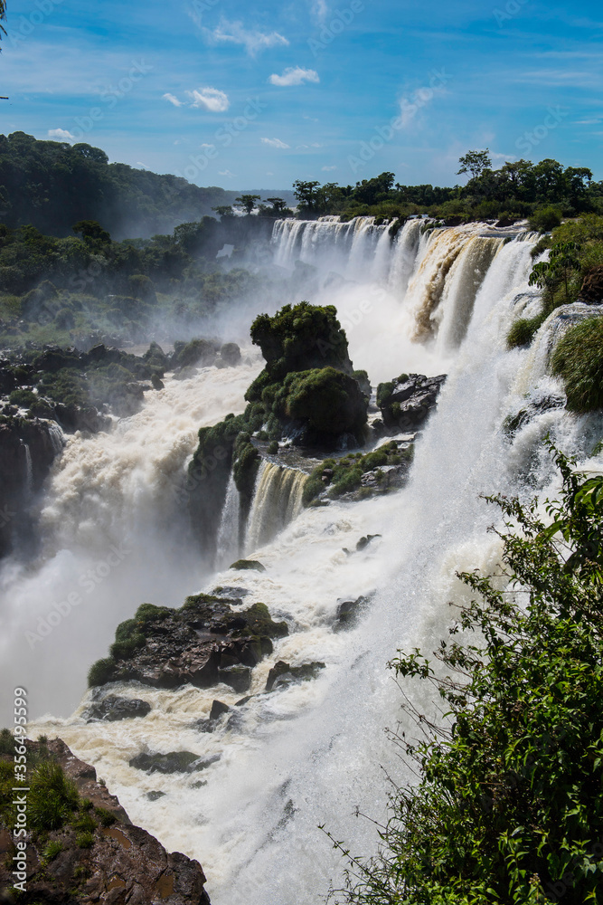 scenic view of the Iguacu waterfalls in Argentina scenic view of the Iguacu waterfalls in Argentina