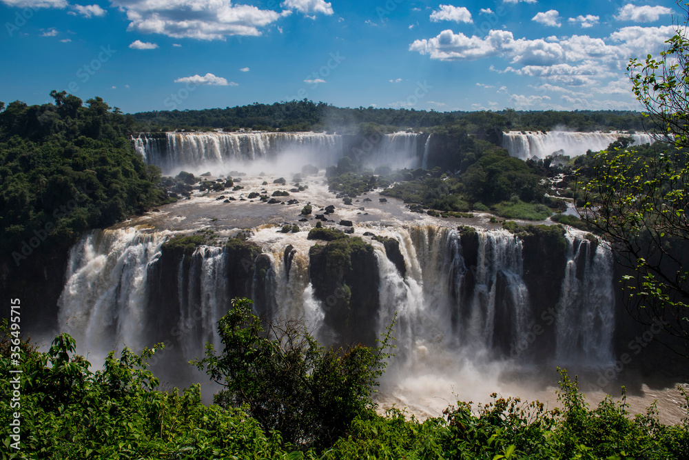 scenic view of the Iguacu waterfalls in Brazil scenic view of the Iguacu waterfalls in Brazil