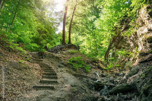 Ram-szakadek, Ram Ravine or Ram Canyon near the village Dobogoko and Domos in Hungary, a very popular and beautiful hiking, trekking trail and tourist attraction