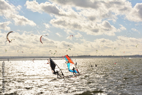 Windsurfing at Pucka Bay, Chałupy, Poland photo