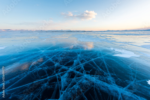 The popular sights of Lake Baikal in Russia  the stunning winter landscape.