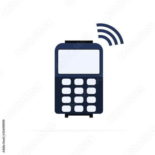 Credit card payment terminal icon, flat style. Vector illustration eps 10