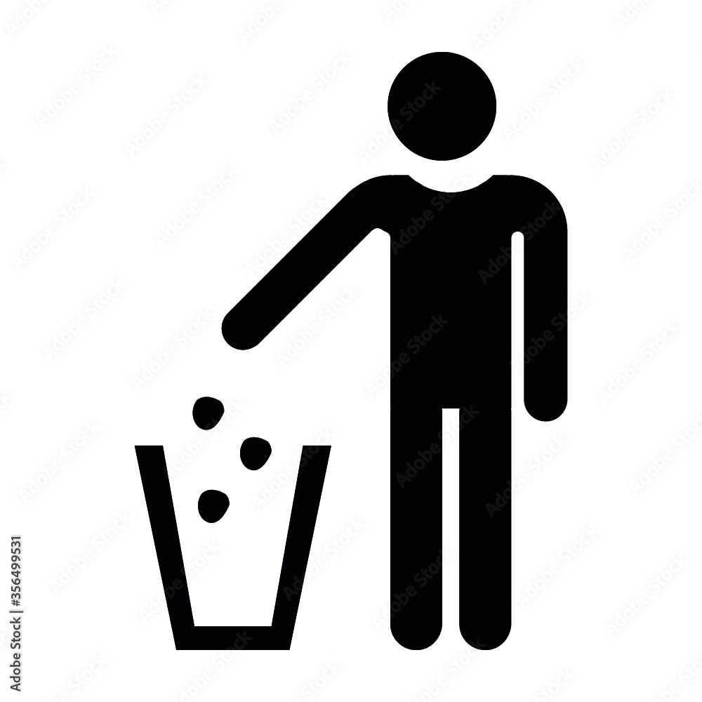 Keep clean man with recycling sign Keep clean man with recycling sign