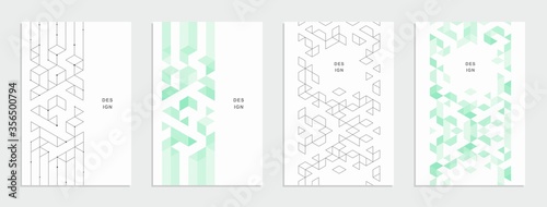 Abstract geometric technological banner. Corporate identity flyer. Vector set background.