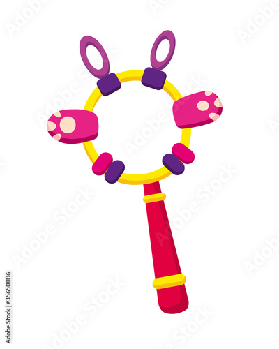 Children toy. Cute funny toy for little kid. Vector rattle