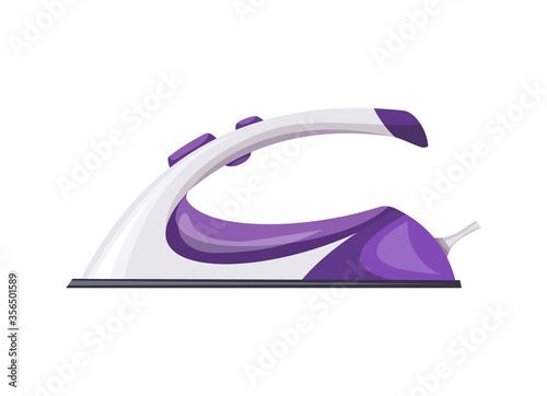 Iron steamer. Smoothing iron. Vector iron. Ironing electric household appliance. Steamer for laundry housework