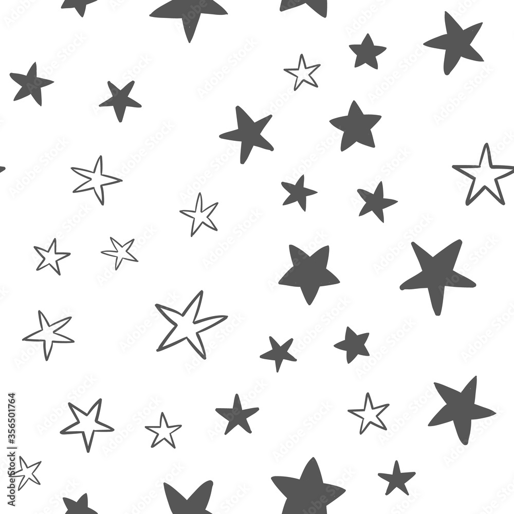 Star doodles seamless pattern. Hand drawn stars background texture. Star doodles seamless pattern. Hand drawn stars background texture.