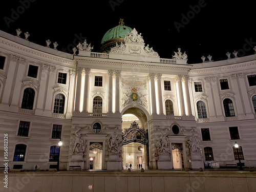 Michaelerplatz in vienna at night photo