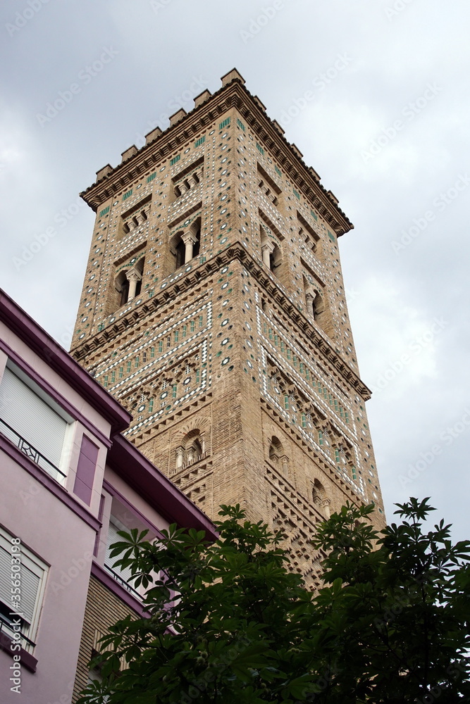 Santa Maria Magdalena Church, Zaragoza, Spain. Mudejar Tower.
