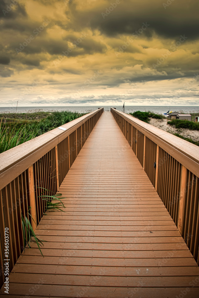 Boardwalk on Fernandina Beach, Amelia Island, Florida