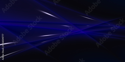 Night volumetric 3D abstract space with black and blue color