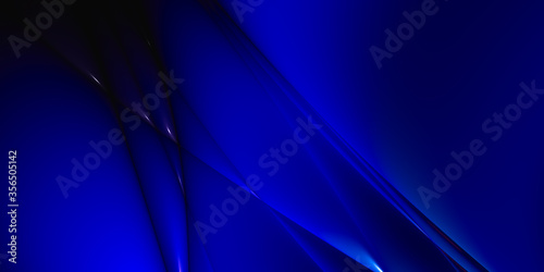 Volumetric 3D abstract space with black and blue color