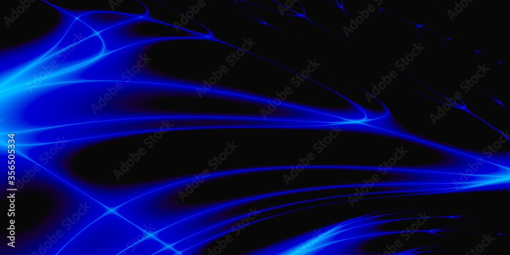 Volumetric 3D abstract space with black and blue color Volumetric 3D abstract space with black and blue color