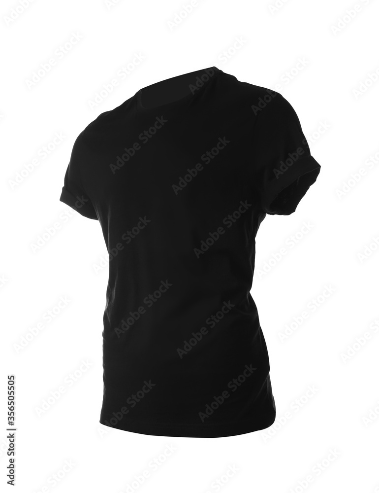 Black men's t-shirt isolated on white. Space for design Black men's t-shirt isolated on white. Space for design