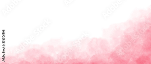 Pink half border soft focus watercolor background with space for text or image © PopsaArts