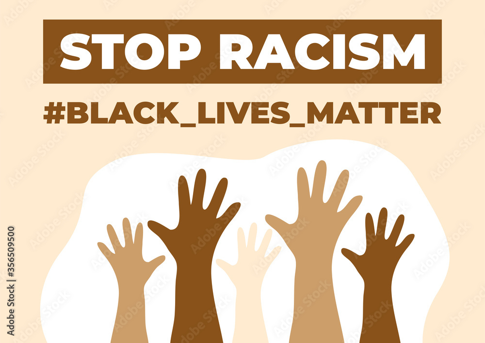 Stop racism icon. Motivational poster against racism and discrimination. Different races hold together. Vector Illustration Stop racism icon. Motivational poster against racism and discrimination. Different races hold together. Vector Illustration