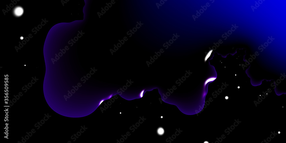 Night sky with blue cloud and stars, summer nature background, 3D illustration, 3D rendering