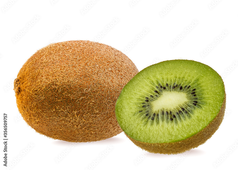 Fototapeta premium Fresh kiwi isolated on white background with clipping path