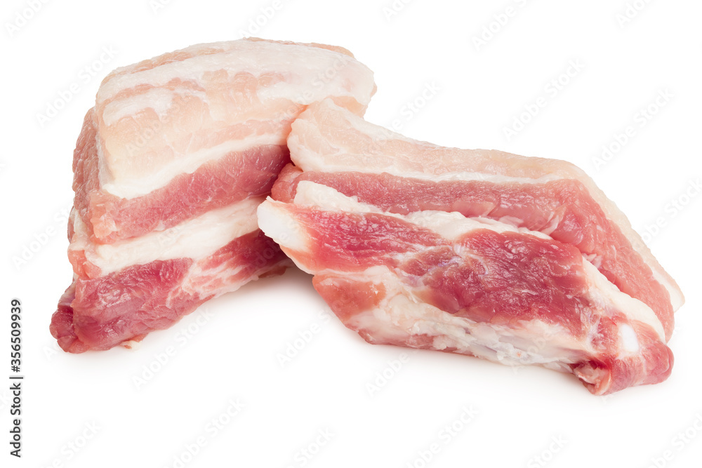 Raw pork ribs isolated on white background