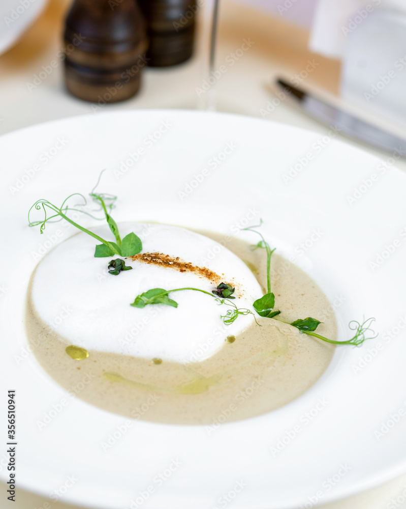 healthy soup in white plate on isolate healthy soup in white plate on isolate