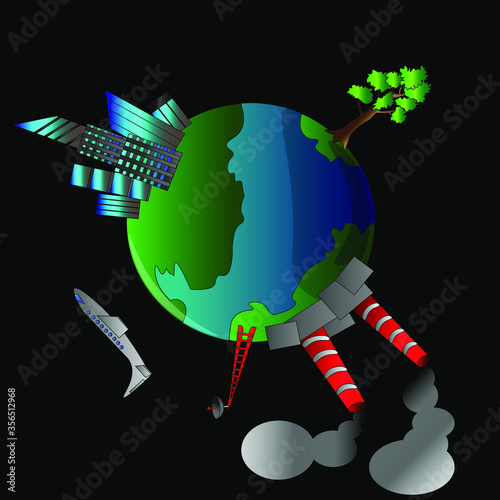 Planet earth, vector picture, background, logo