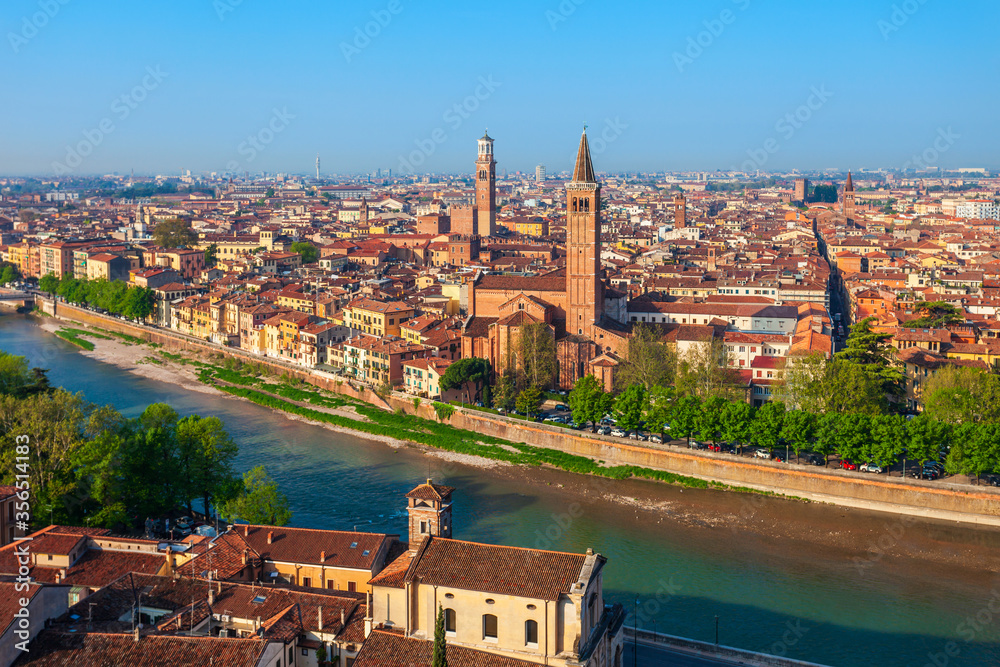 Verona aerial panoramic view, Italy