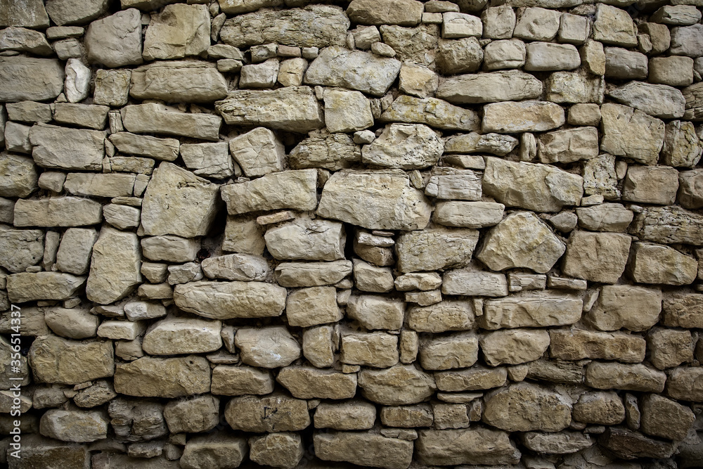 Textured stone wall