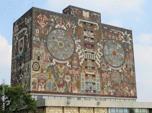 UNAM university central library building, Mexico city photo